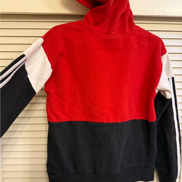 Adidas Boys Sz L 14/16 Red and Black Hoodie Sweatshirt - Picture 8 of 10